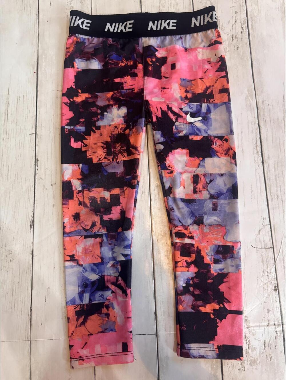 Nike Dri-FIT Girls Floral Abstract Leggings Size 4T